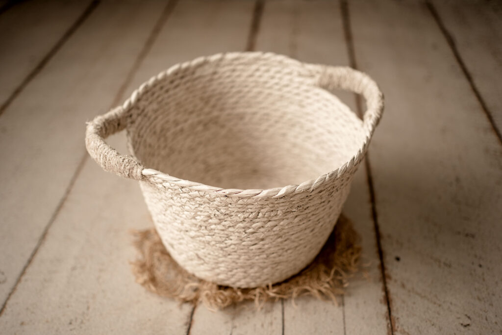 Basket used for newborn photography in Columbia, MD